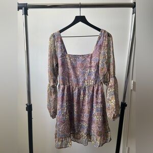 Koko + Mason Floral Long Sleeve Fit & Flare Dress